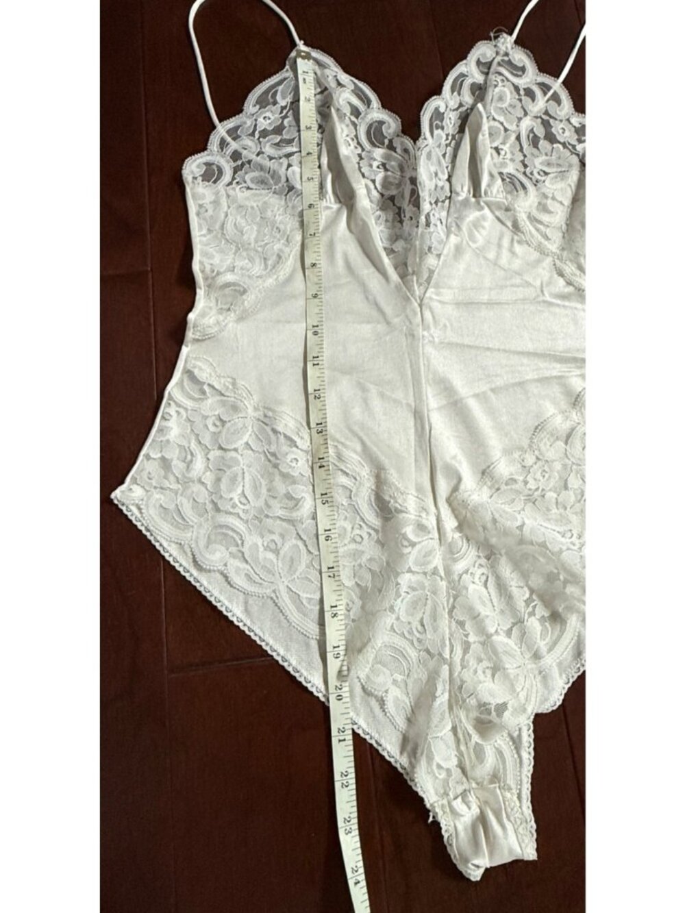 Vintage Slip Interludes by CIRA White Lace Satin Teddy Bodysuit Lingerie Medium - Picture 15 of 16